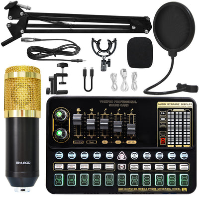 Kit de Tarjeta de Sonido para Transmisión en Vivo con Micrófono Condensador - Image 20