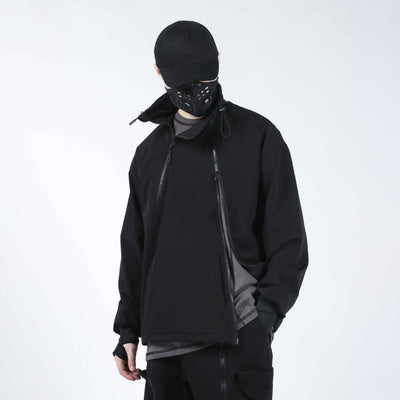 Chaqueta Suéter Holgada con Cuello Alto para Hombre