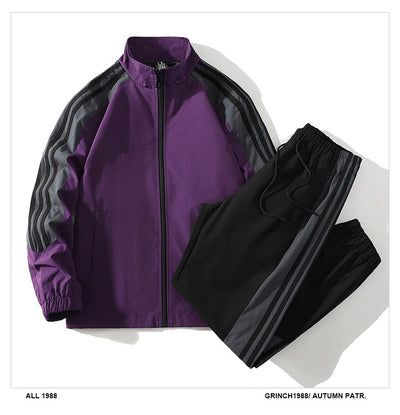 Conjunto Deportivo Casual de 2 Piezas con Cuello Mao para Hombre - Image 30