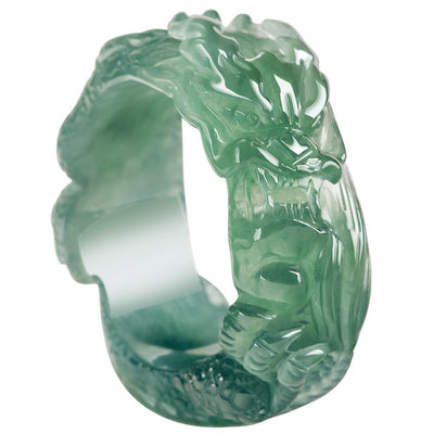 Anillo del Rey Dragón Azul Esmeralda Natural - Image 5