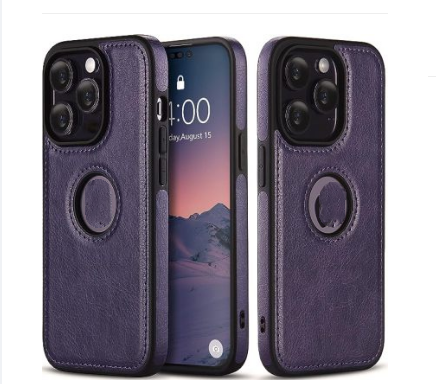 Funda Protectora de Cuero para Celular - Diseño Líneas de Auto Anti Caídas - Image 6