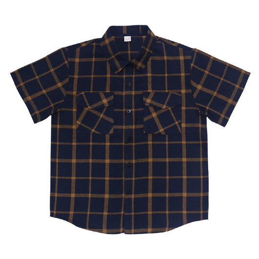 Camisa Casual de Cuadros Patchwork con Botones y Manga Corta - Image 14
