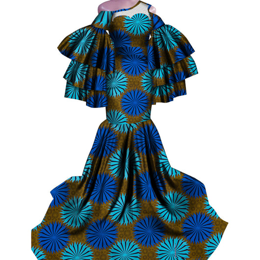 Vestido Largo Estampado Africano con Corte Sirena - Image 14