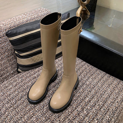 Botas Altas Knight con Hebilla Dorada, Suela Gruesa y Tacón Reforzado - Image 15