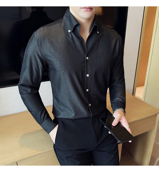 Camisa Denim de Manga Larga para Hombre - Image 14