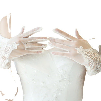 Guantes de Novia con Protección Solar y Encaje Calado - Image 3