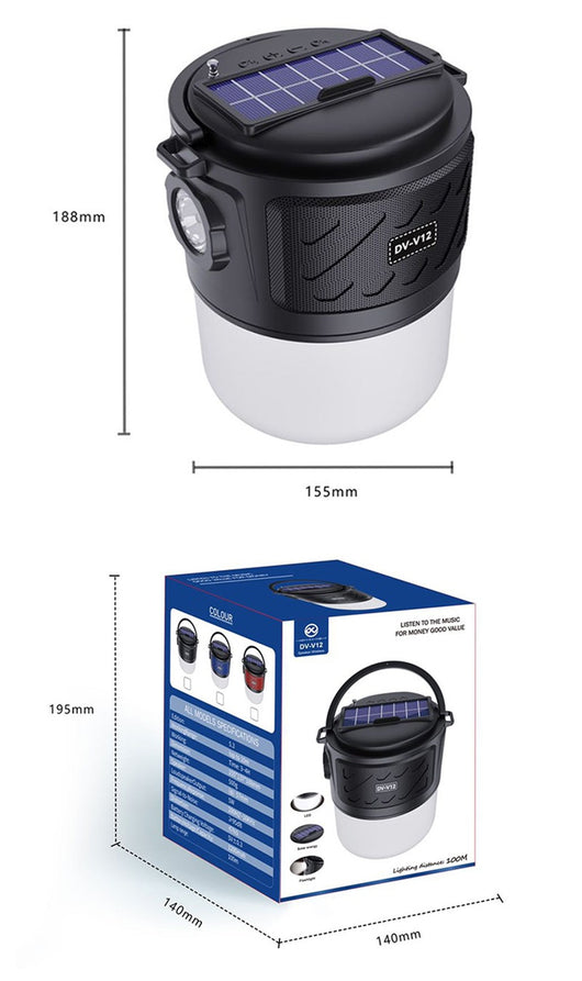 Linterna Solar Portátil con Altavoz Bluetooth y Cargador Inalámbrico - Image 4