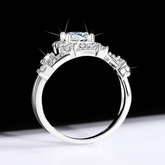 Anillo de Moissanita para Mujer en Plata Esterlina y Platino - Image 3