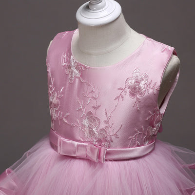 Vestido Infantil con Mangas Abullonadas y Bordados Delicados - Image 9