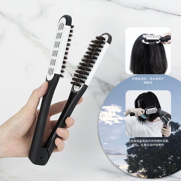 Peine Alisador en V con Pinzas - Peinado Profesional para Cabello Liso