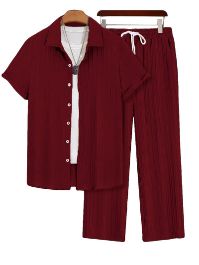 Conjunto de Pantalón y Camisa Suelta Casual para Hombre Talla Grande - Image 5