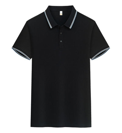 Polo de Algodón Puro Business Casual con Solapa - Manga Corta - Image 9