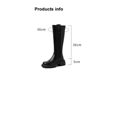 Botas Plataforma Chimenea Elásticas de Cuero Vacuno - Image 6
