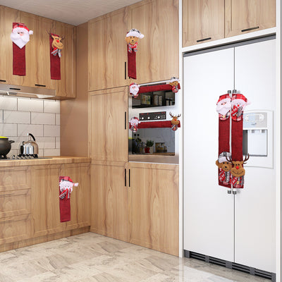 Set de 8 Muñecos Navideños para Manijas de Refrigerador