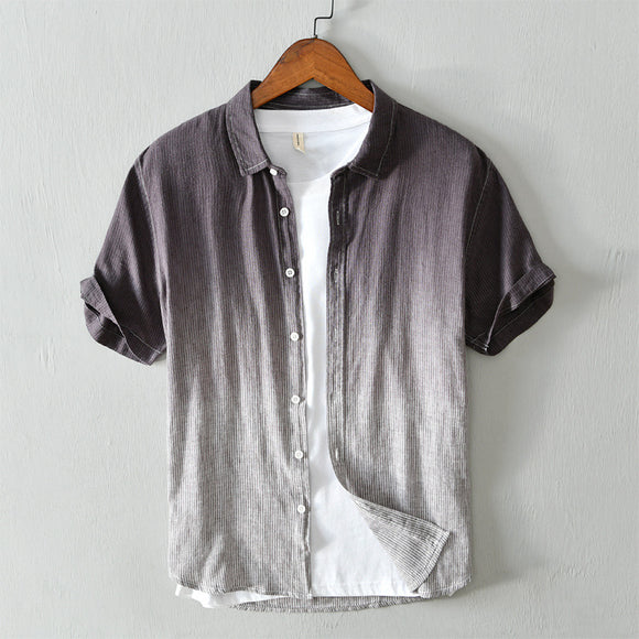 Camisa Casual de Rayas Transpirable para Hombre