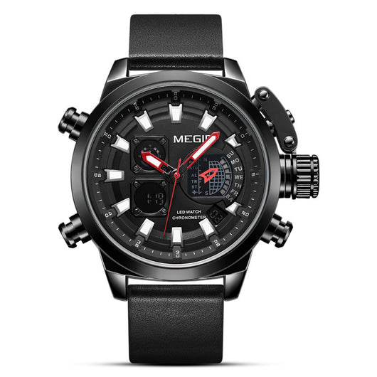 Reloj de Pulsera Inteligente con Alarma Luminosa y Correa de Cuero