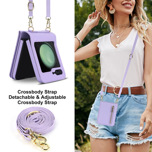 Funda Crossbody con Cierre para Teléfono y Pantalla Plegable