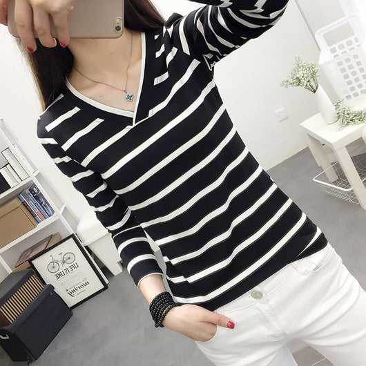Blusa Cuello V Manga Larga Estilo Coreano - Image 13