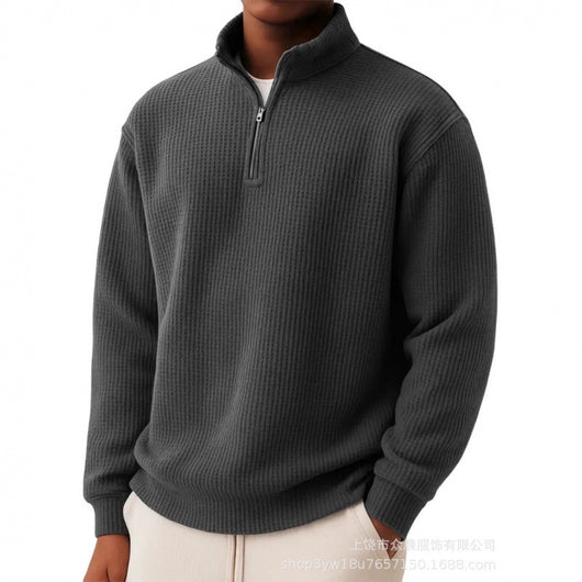 Suéter Hombre Oversized con Cierre y Manga Larga - Image 6