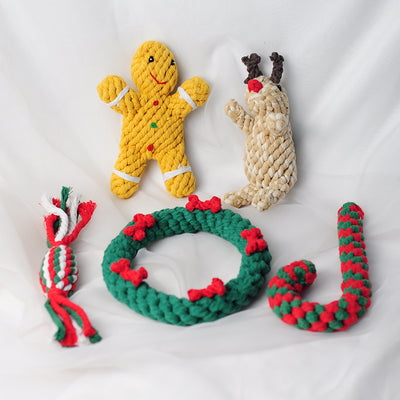 Juguete de Cuerda de Algodón para Perros - Bastón Navideño Limpiador de Dientes - Image 11