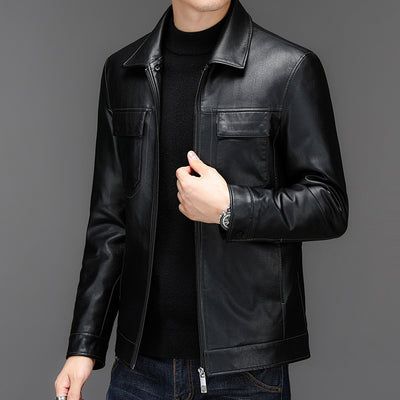 Chaqueta de Cuero Casual para Hombre - Otoño e Invierno - Image 10