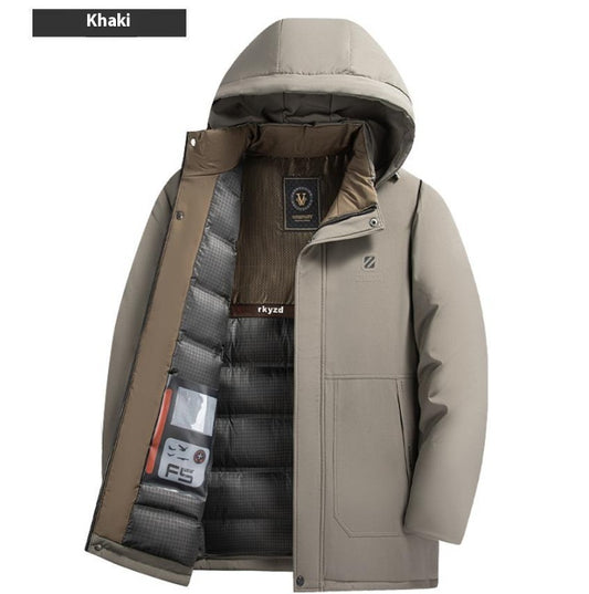 Abrigo Acolchado Grueso Forrado en Fleece para Invierno