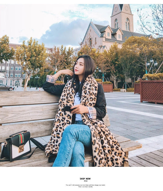 Bufanda Estampado Leopardo Otoño Invierno - Abrigo Suave de Cashmira Artificial - Image 13
