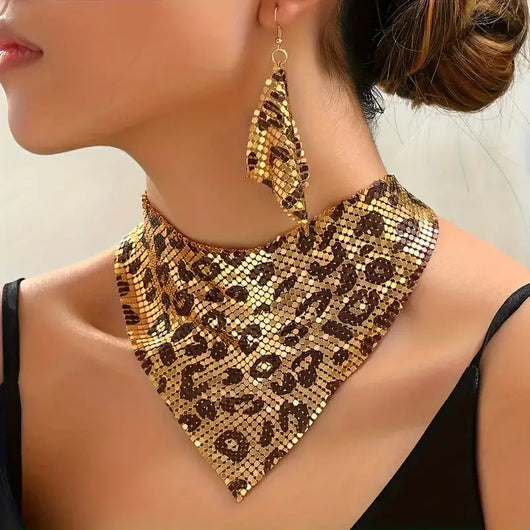 Collar Joyero de Seda con Lentejuelas y Aretes - Conjunto Elegante - Image 10