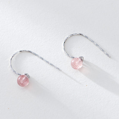 Aretes de Plata S925 Fresa con Cristales - Ganchos para Mujer - Image 6