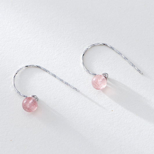Aretes de Plata S925 Fresa con Cristales - Ganchos para Mujer - Image 6
