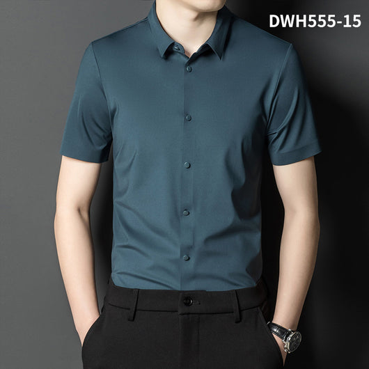 Camisa Manga Corta Ice Silk Sin Costuras para Hombre - Image 11