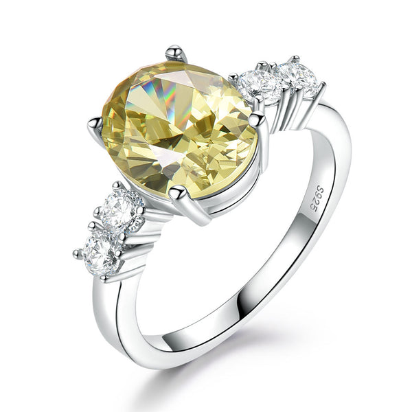 Anillo de Circón Amarillo Lujo Estilo Coreano Minimalista - Image 4
