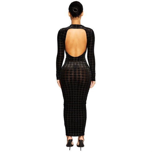Vestido Ajustado Elegante de Manga Larga en Colores Sólidos - Image 13
