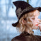Sombrero Bruja Steampunk Negro Tejido en Lana para Halloween, Mascarada y Cosplay