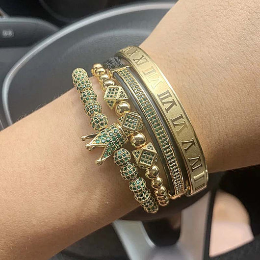 Pulsera Trenzada Poligonal con Letras Romanas - Image 5
