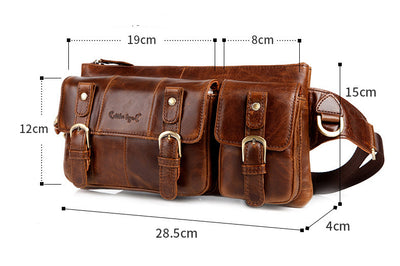 Bolsa Táctica de Cuero para Hombre - Bandolera Multi-Bolsillos en Cuero Genuino - Image 7