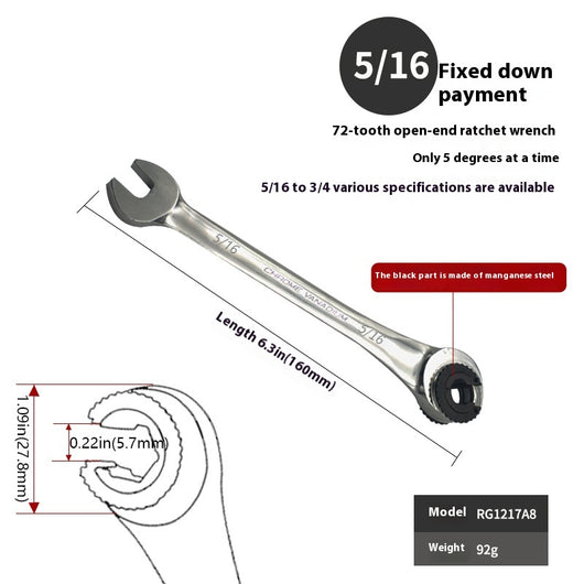 Llave Inglesa Ajustable con Carraca de Tubo Abierto - Image 13