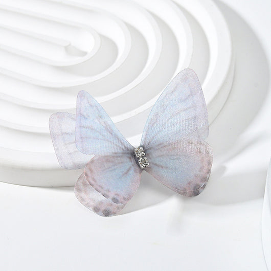Diadema Tocado Mariposa con Malla Floral Doble Capa Diamante - Image 18
