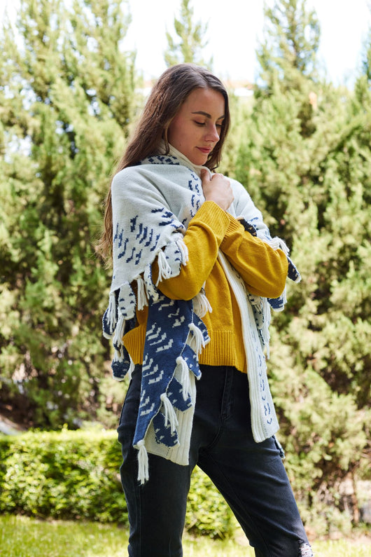 Chal de Lana Tejido con Diseño de Búho para Mujer - Image 5