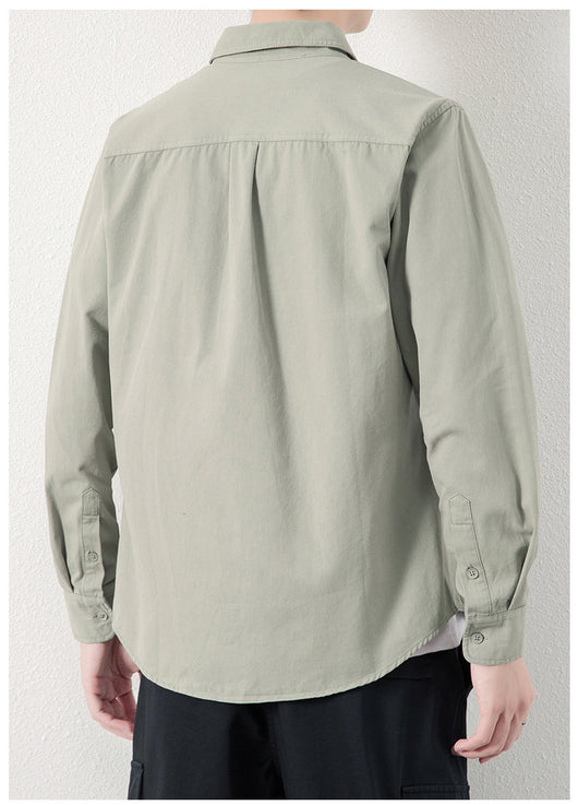 Camisa Casual Suelta con Solapa y Bolsillos para Hombre - Image 10
