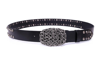 Cinturón de Cuero Genuino con Remaches para Hombre - Estilo Trend - Image 8