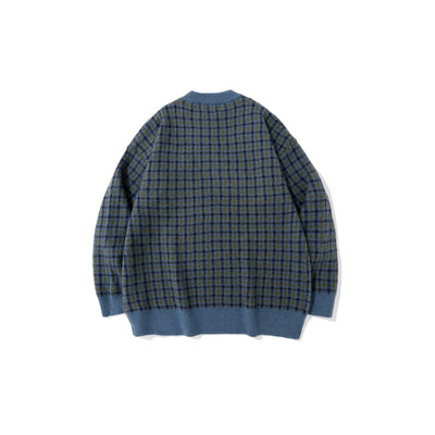 Suéter a Cuadros con Diseño de Oso para Hombre - Primavera y Otoño - Image 23