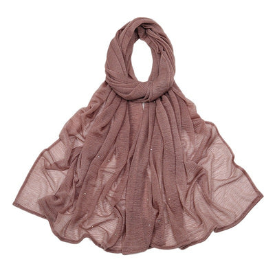 Pañuelo Plisado con Strass y Detalles de Cáñamo para Mujer - Image 5