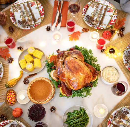 Juego de Platos y Servilletas para Acción de Gracias - Decoración de Mesa Completa