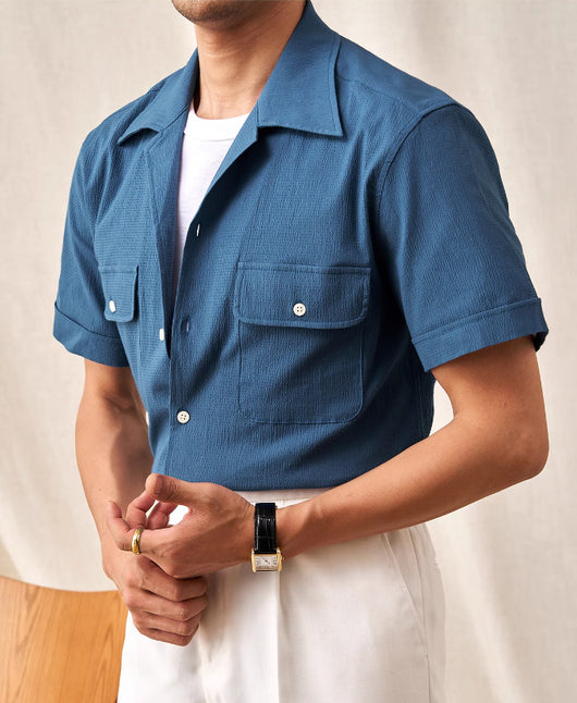 Camisa Cubana Manga Corta para Hombre - Tela Ligera Verano - Image 6