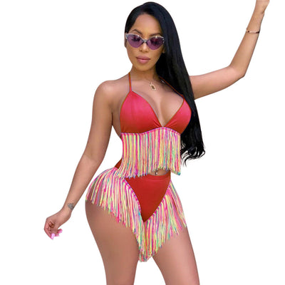 Bikini Dos Piezas con Flecos Coloridos - Image 8