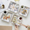 Prato Decorativo Pintado à Mão com Formas de Coração e Quadrado para Dumplings
