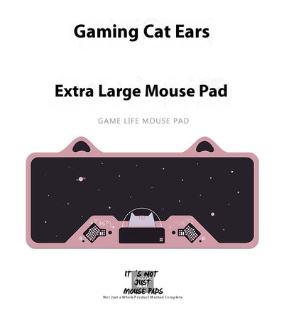 Tapete para Mouse Gaming con Diseño de Orejas de Gato - Teclado Oversized para Escritorio - Image 9