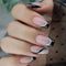 Stickers de Uñas Líneas Glitter Negro Cuadrado Largo