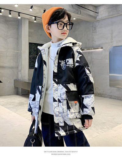 Parka Infantil Camuflaje con Forro de Terciopelo para Niños Medianos y Grandes - Image 13